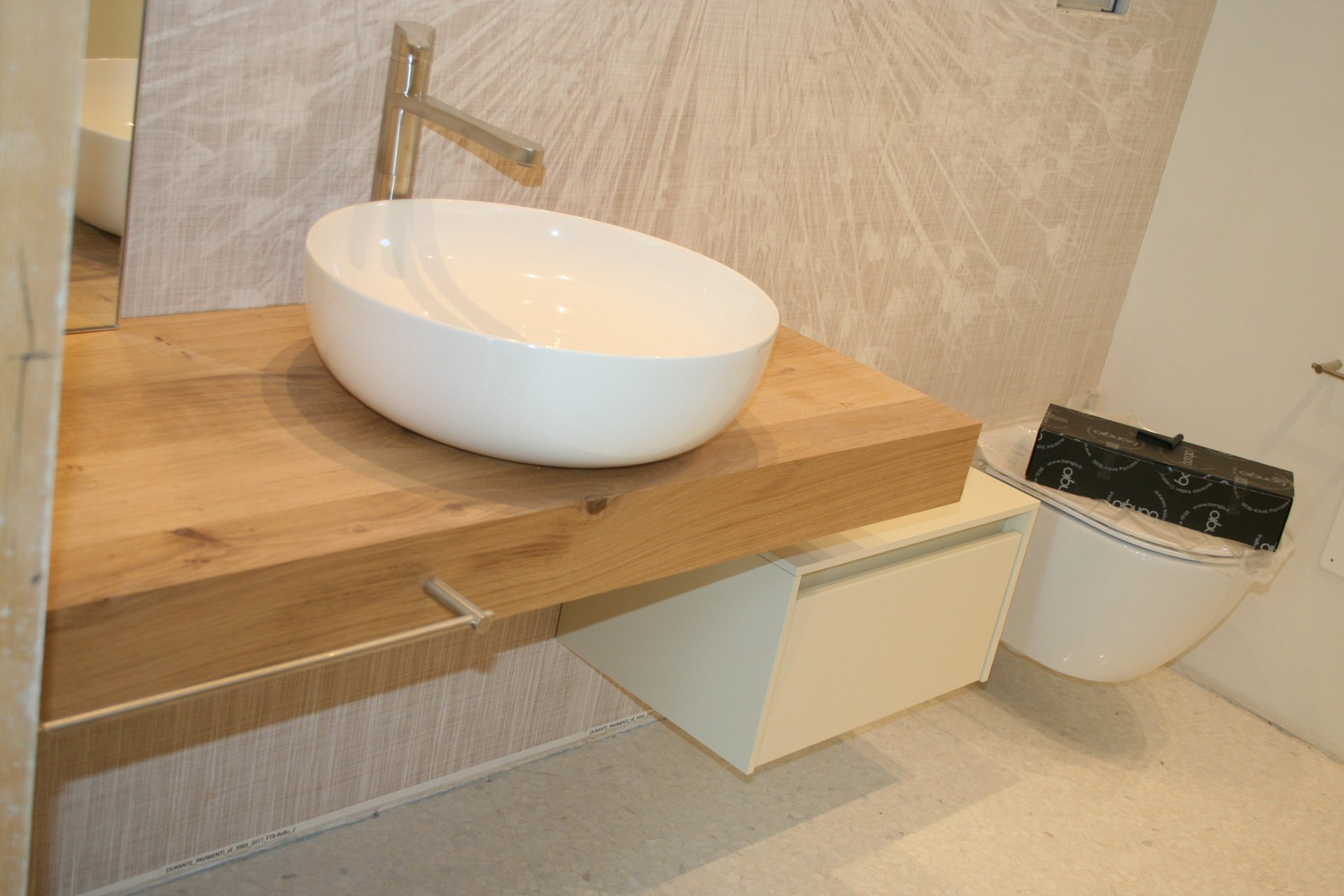 Top bagno in rovere